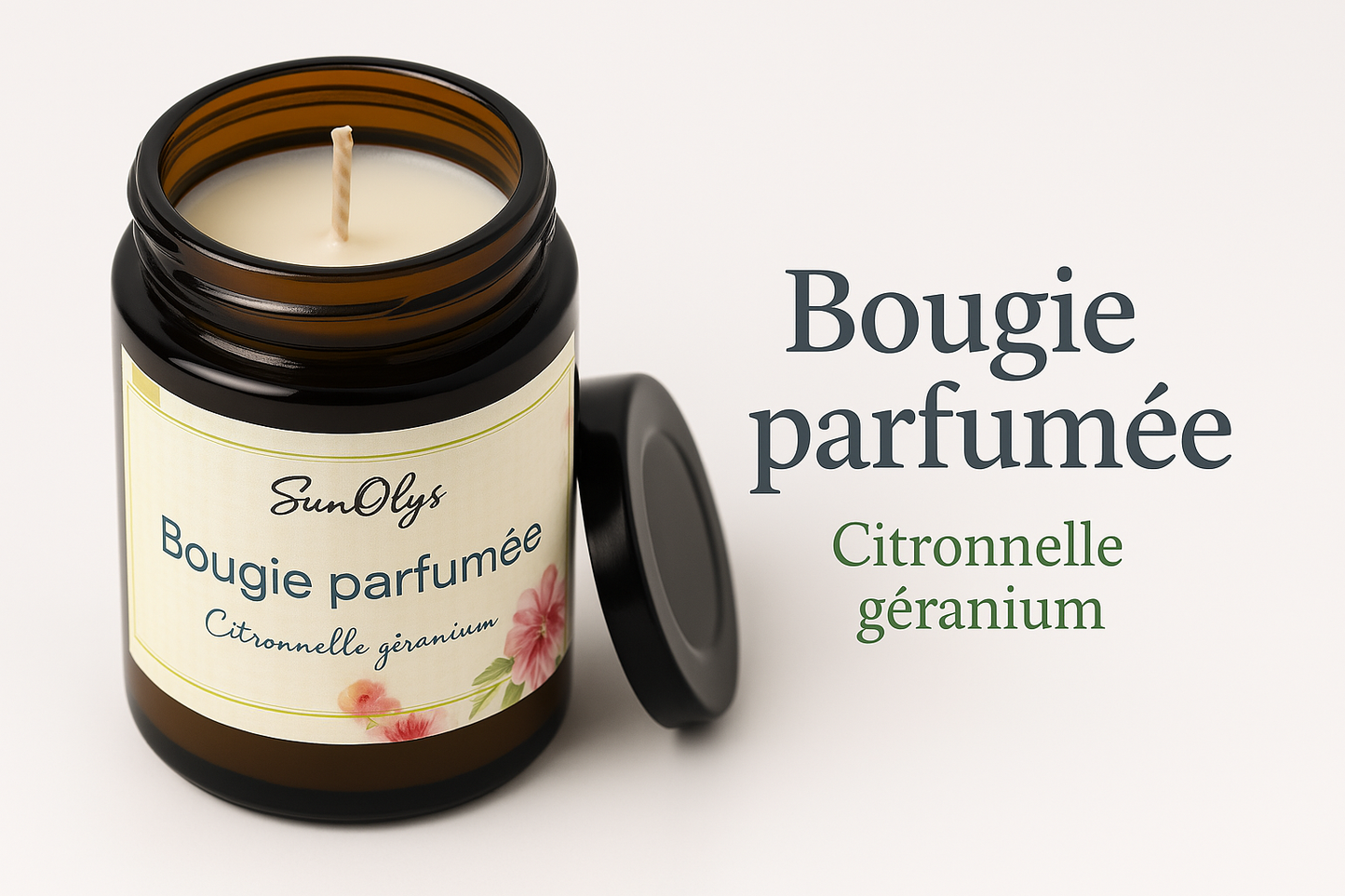 Bougie Parfumée Citronnelle & Géranium