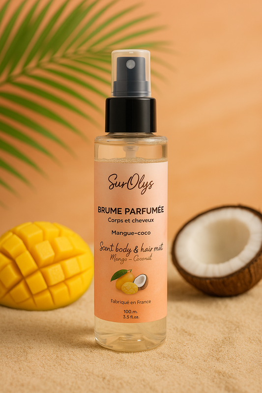 Brume parfumée corps et cheveux mangue-coco